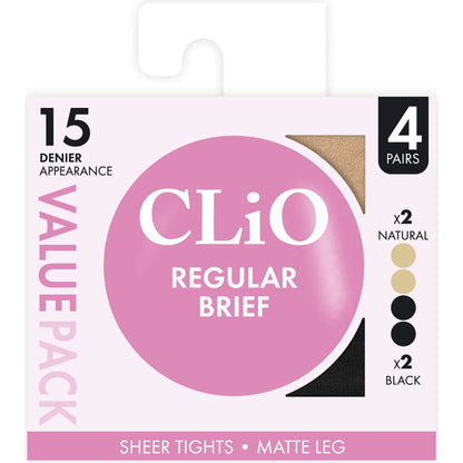 Clio Regular Brief Sheer Tights T/xt Value 4 Pack
