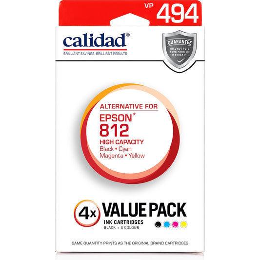 Calidad Epson 812 Vp 494 Value Pack Ink Cartridges 4 Pack