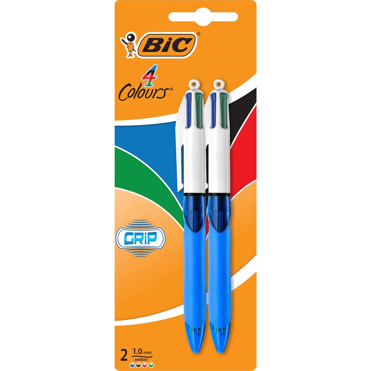 Bic 4 Colour Grip Pen 2 Pack