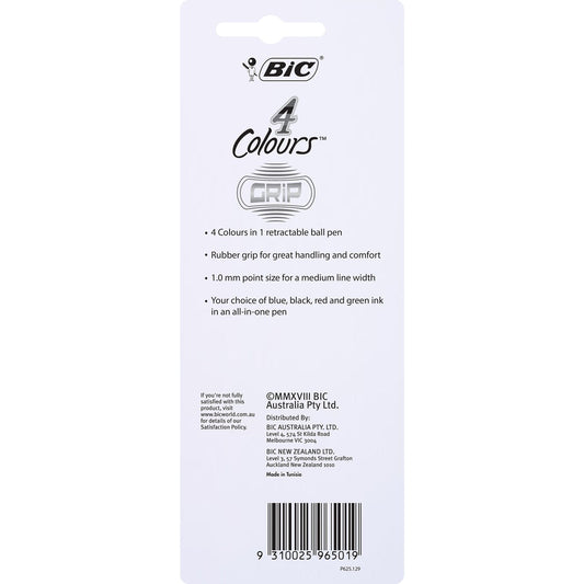 Bic 4 Colour Grip Pen 2 Pack