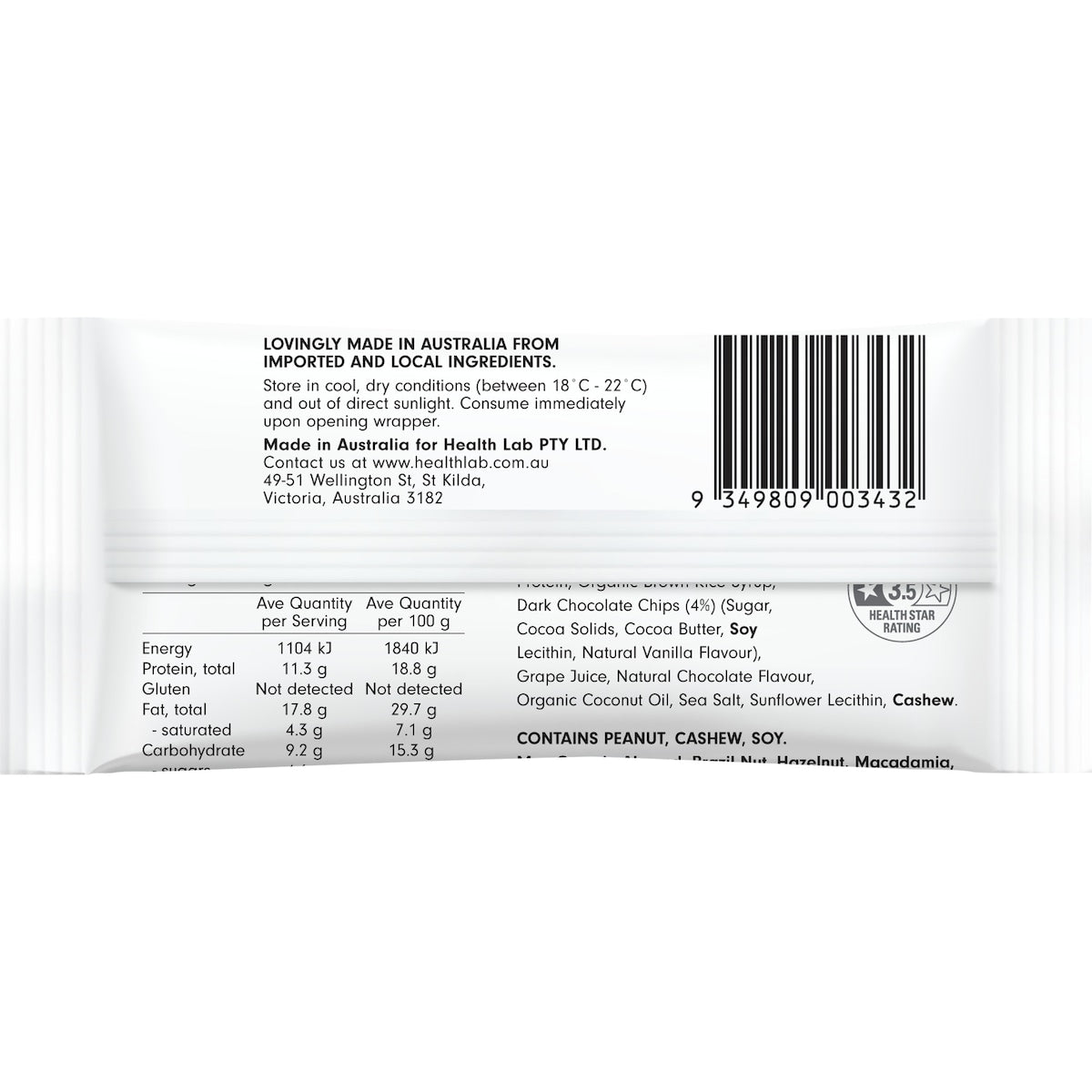 Health Lab Chocolate Protein Brownie 60g