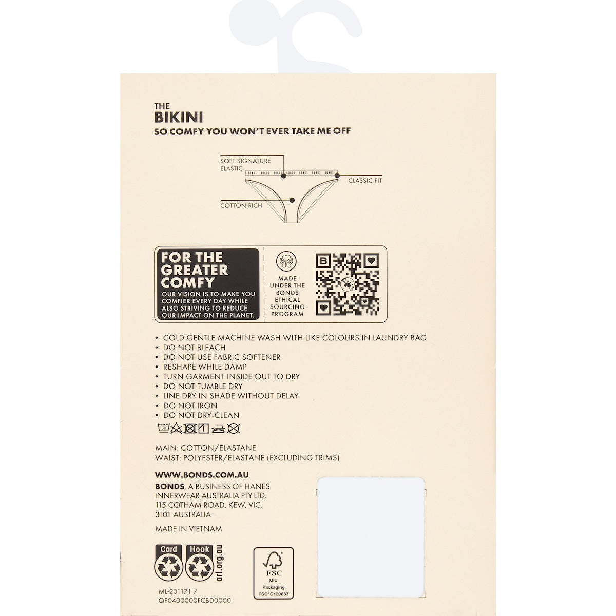 Bonds Ladies The Bikini Underwear Size 12 Assorted 4 Pack