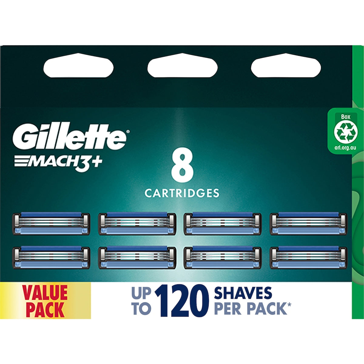 Gillette Mach 3+ Razor Blades 8 Pack