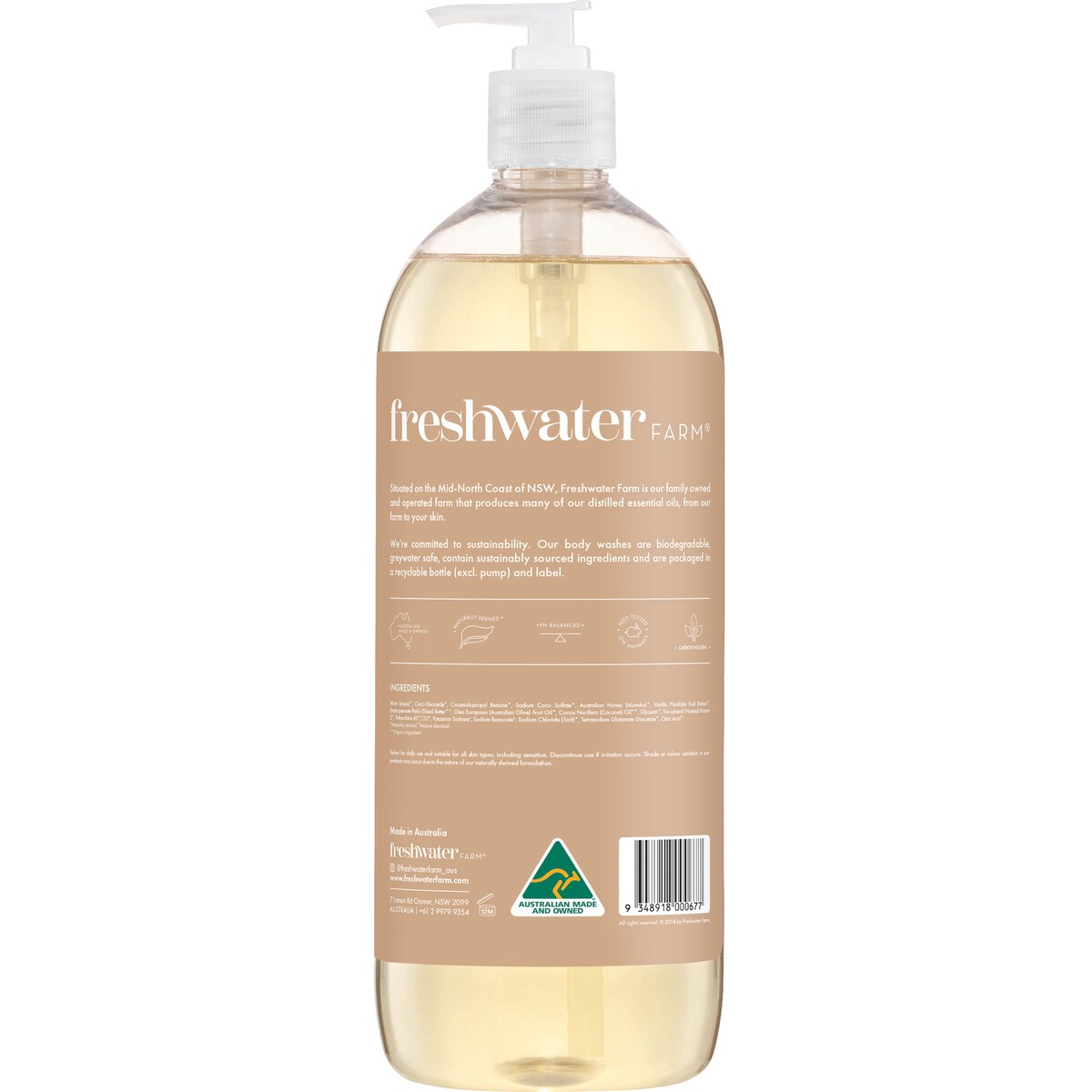Freshwater Farm Body Wash Manuka Honey & Vanilla Bean 1l