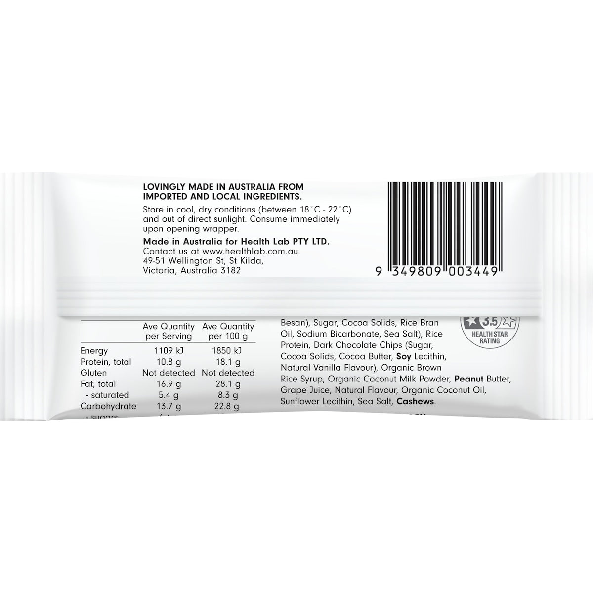 Health Lab Protein Blondie Bar Cookies No Cream 60g