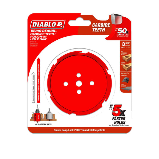 Diablo Demo Demon Carbide Teeth Rough in Hole Saw - 3-5/8"