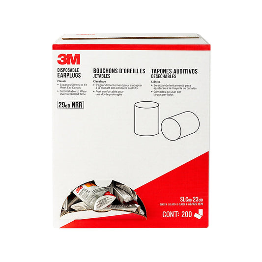 3M™ Disposable Earplugs - 200 Pack