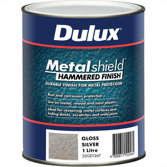 Dulux Metalshield Hammered Finish Paint - 1L - Silver