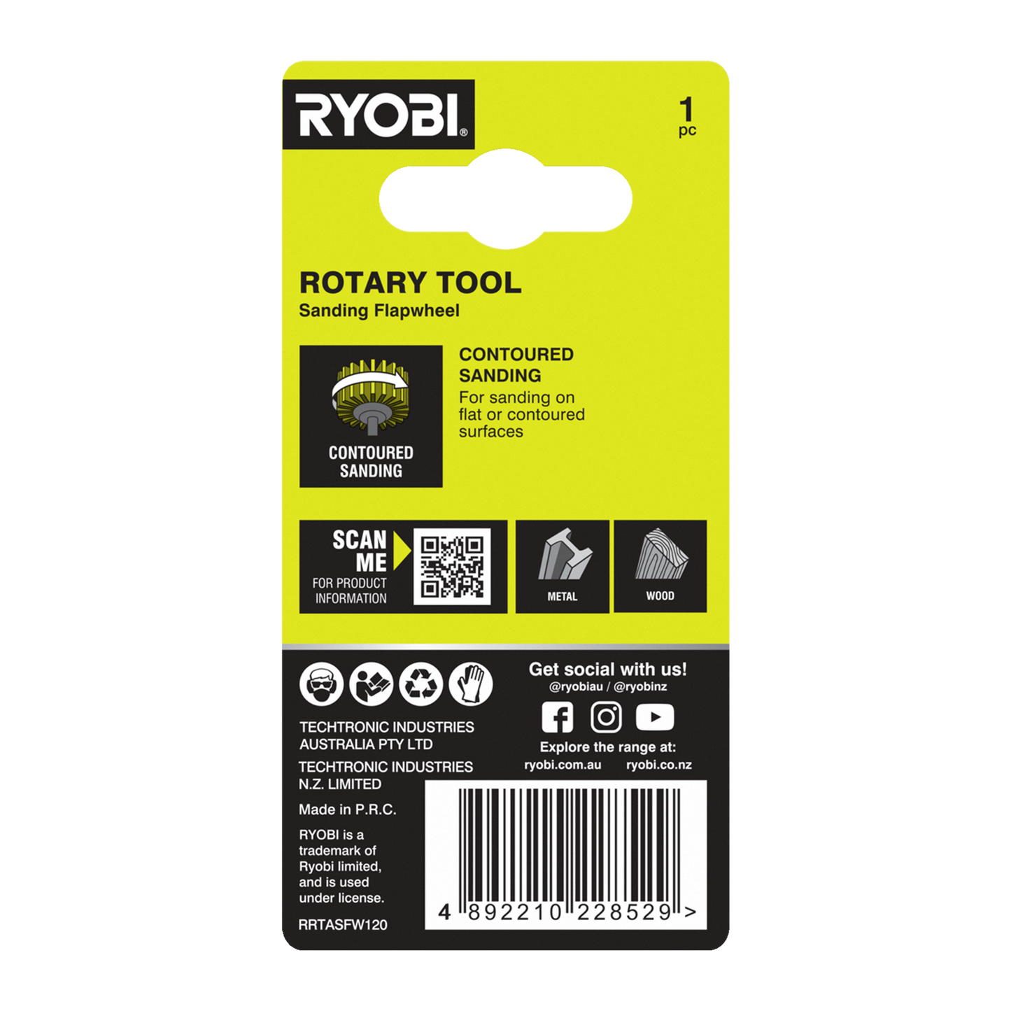 Ryobi Grit Flap Wheel - 120 Grit - 38mm