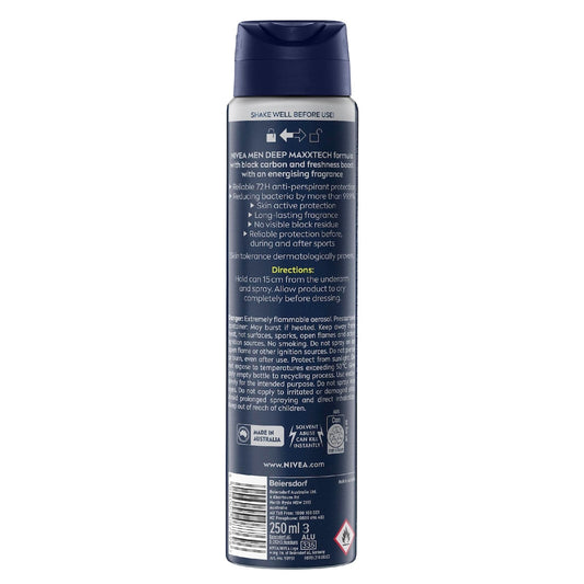 Nivea Men Deep Extreme 72hr Protection Deodorant 250ml