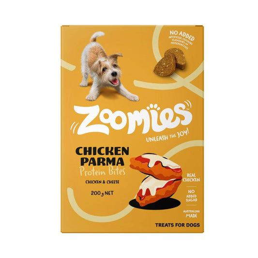 Zoomies Protein Bites Chicken Parma With Chicken & Cheese Dog Treat - 200g