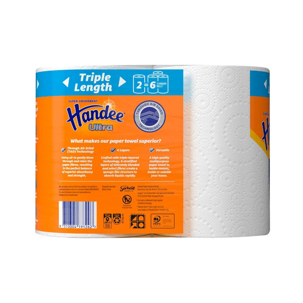Handee Ultra Triple Length Paper Towel - 2 Pack