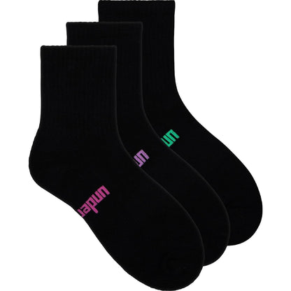 Underworks Womens Cushioned Mid Crew Sport Socks Size 5-8 3 Pack
