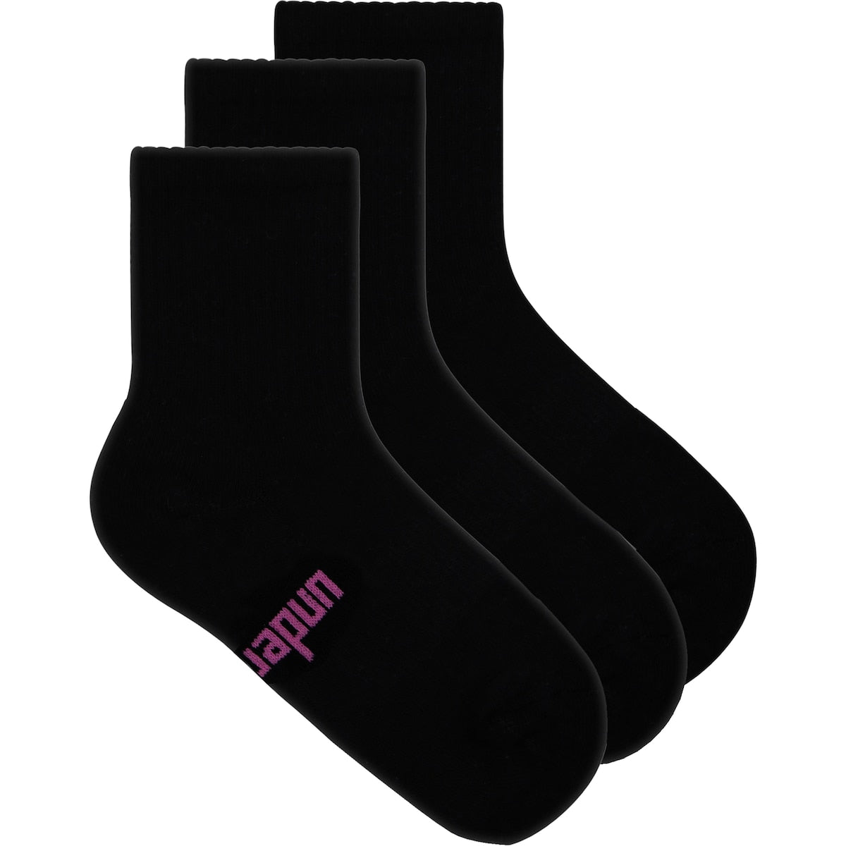 Underworks Womens Cushioned Mid Crew Sport Socks Size 5-8 3 Pack