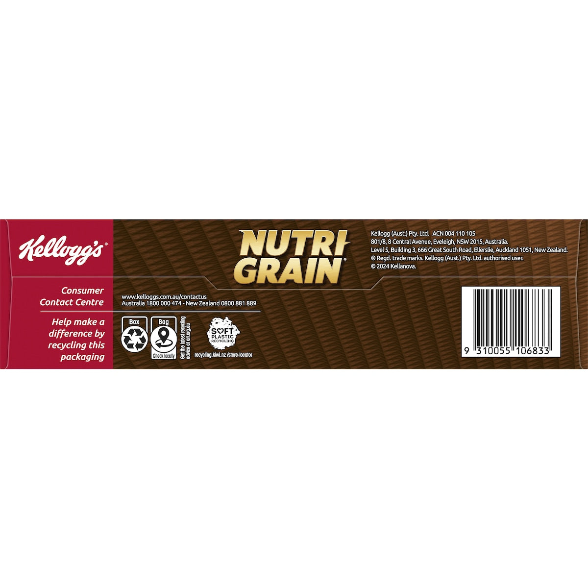 Kelloggs Nutri Grain High Protein Crunch Choc Malt Cereal 500g
