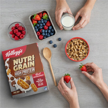 Kelloggs Nutri Grain High Protein Crunch Choc Malt Cereal 500g