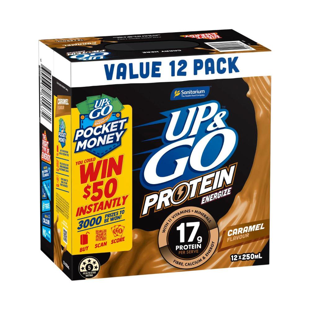 UP&GO Caramel Protein Energize 12x250ml - 3L