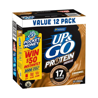 UP&GO Caramel Protein Energize 12x250ml - 3L
