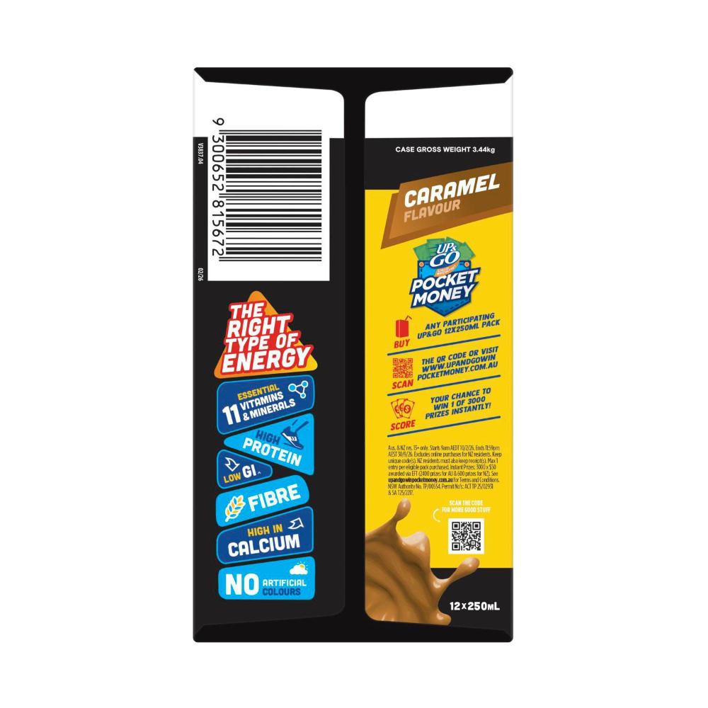UP&GO Caramel Protein Energize 12x250ml - 3L