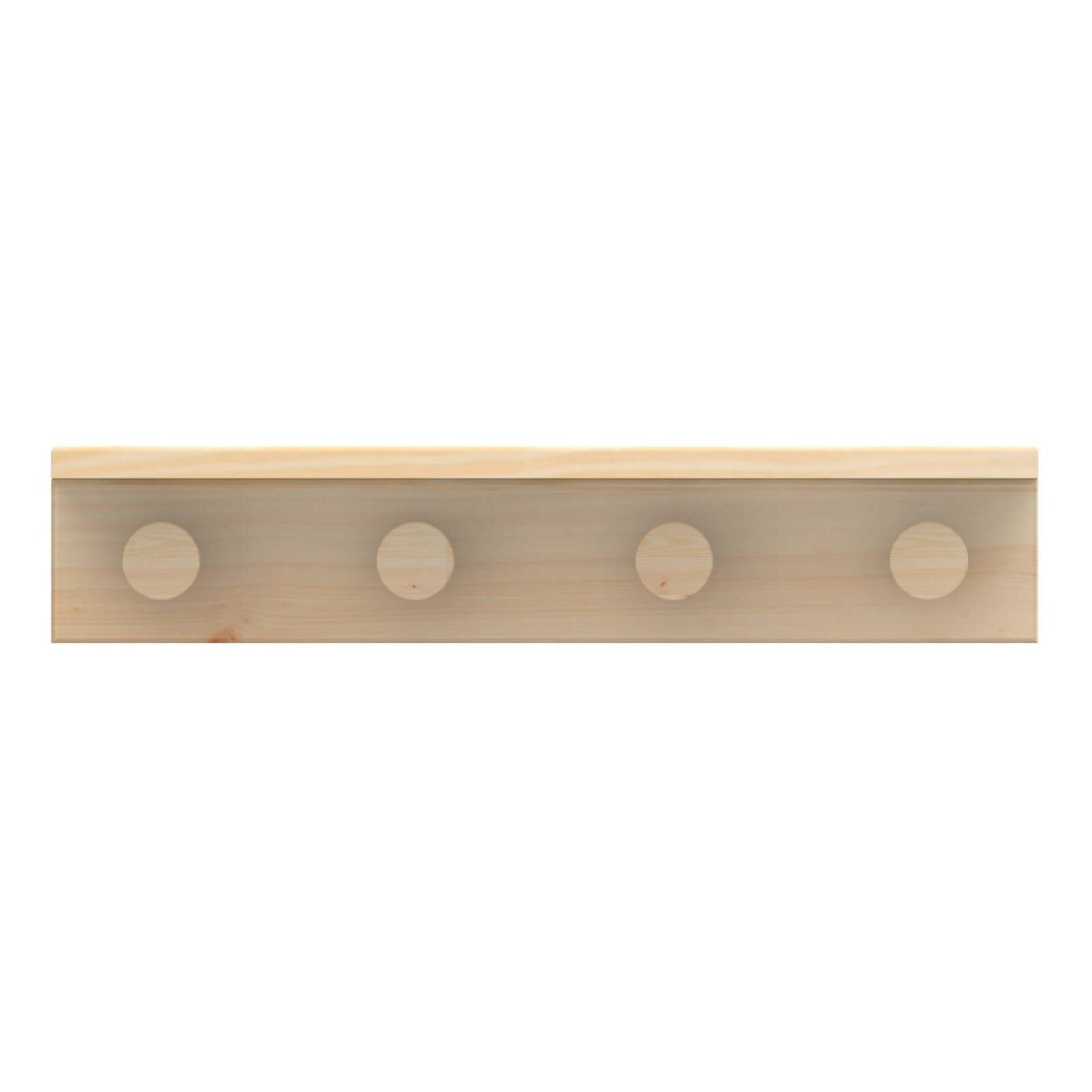 Mode Timber Hooks on Pine Board with Shelf - 4 Hooks - 450mm