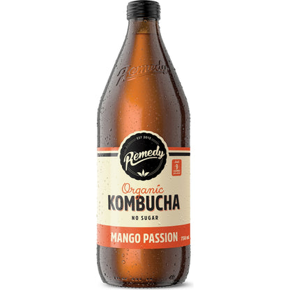 Remedy Organic Kombucha Mango Passion 750mL