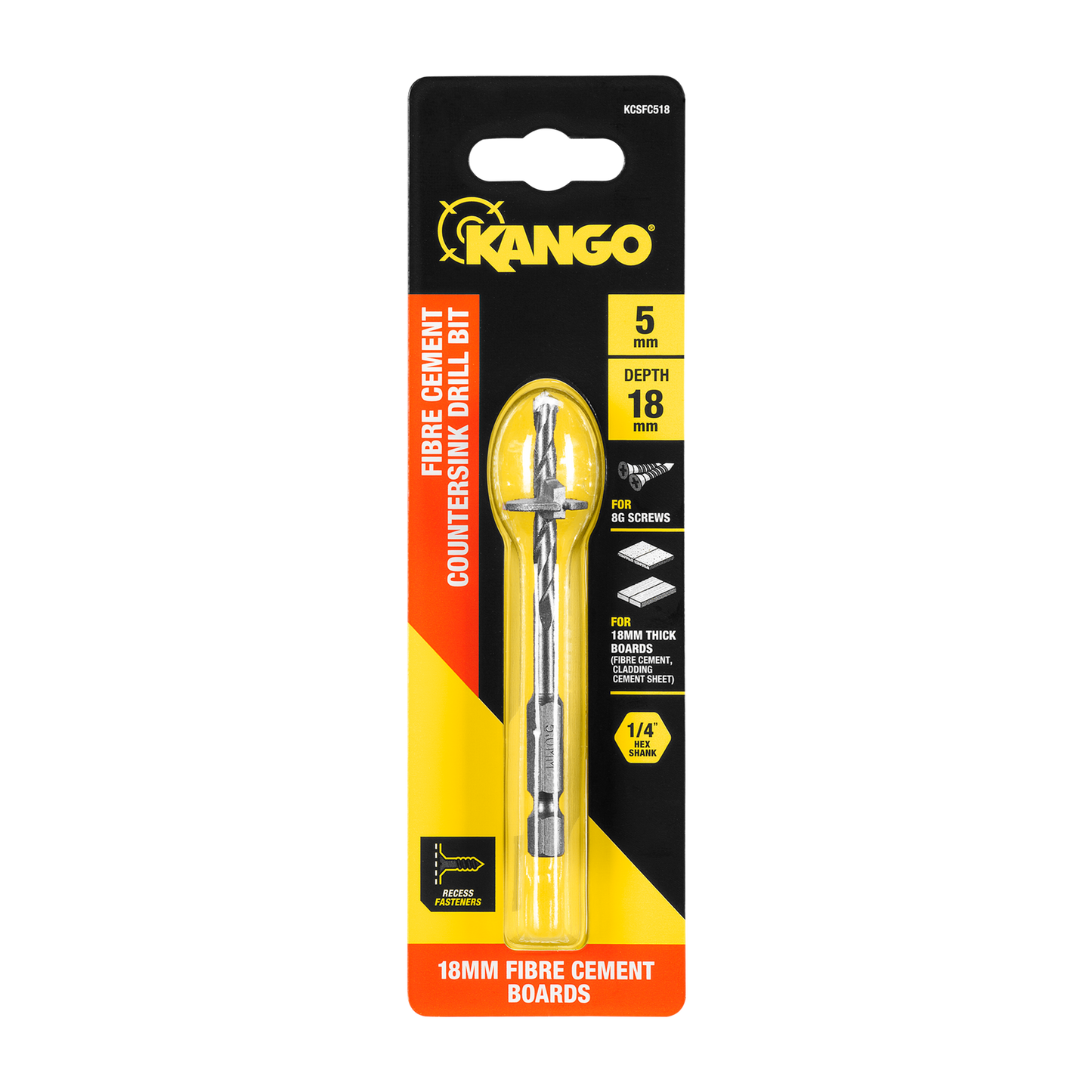 Kango Fibre Cement Countersink Drill Bit - 5 x 18mm