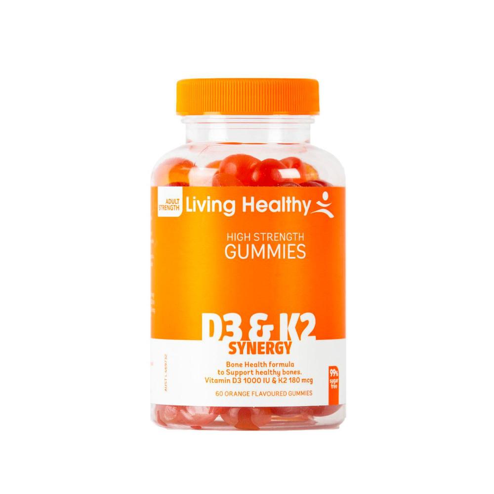 Living Healthy Adult Gummies Vitamin D + K2 - 60 Pack