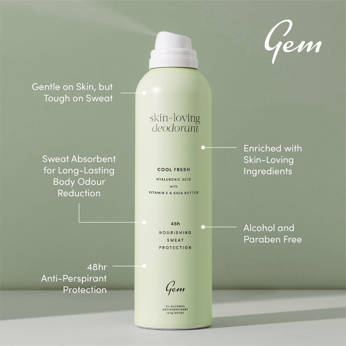 Gem Deodorant Antiperspirant Cool Fresh 127g