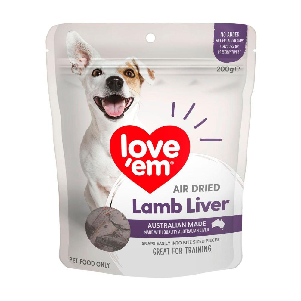 Love'em Air Dried Dog Treat Lamb Liver - 200g