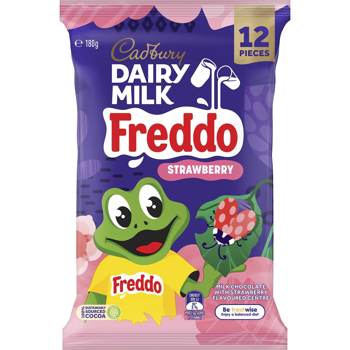 Cadbury Dairy Milk Chocolate Freddo Strawberry Share Pack 12 Piece 180g