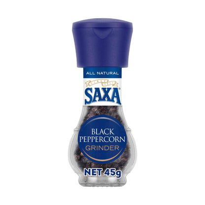 Saxa Pepper Black Peppercorn Grinder - 45g