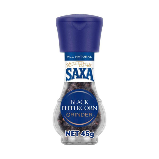 Saxa Pepper Black Peppercorn Grinder - 45g