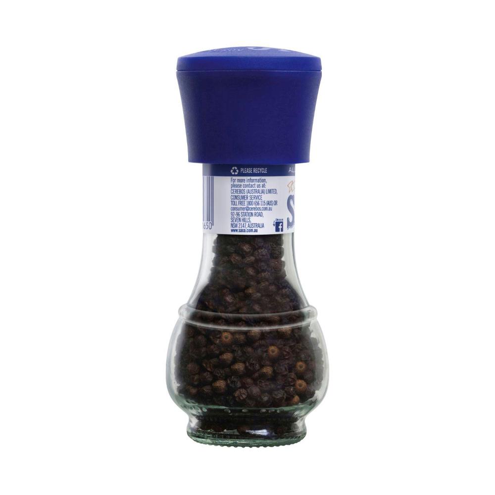 Saxa Pepper Black Peppercorn Grinder - 45g
