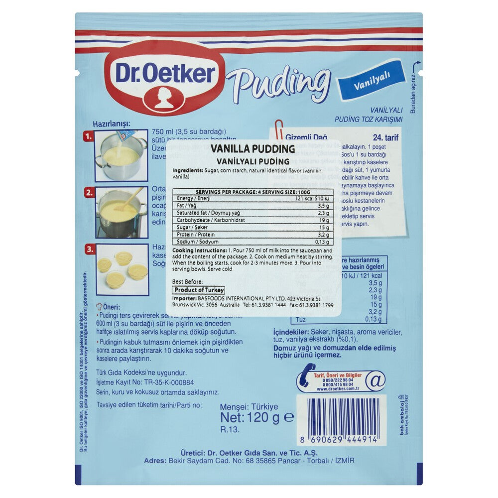 Dr Oetker Vanilla Aromali Puding - 125g