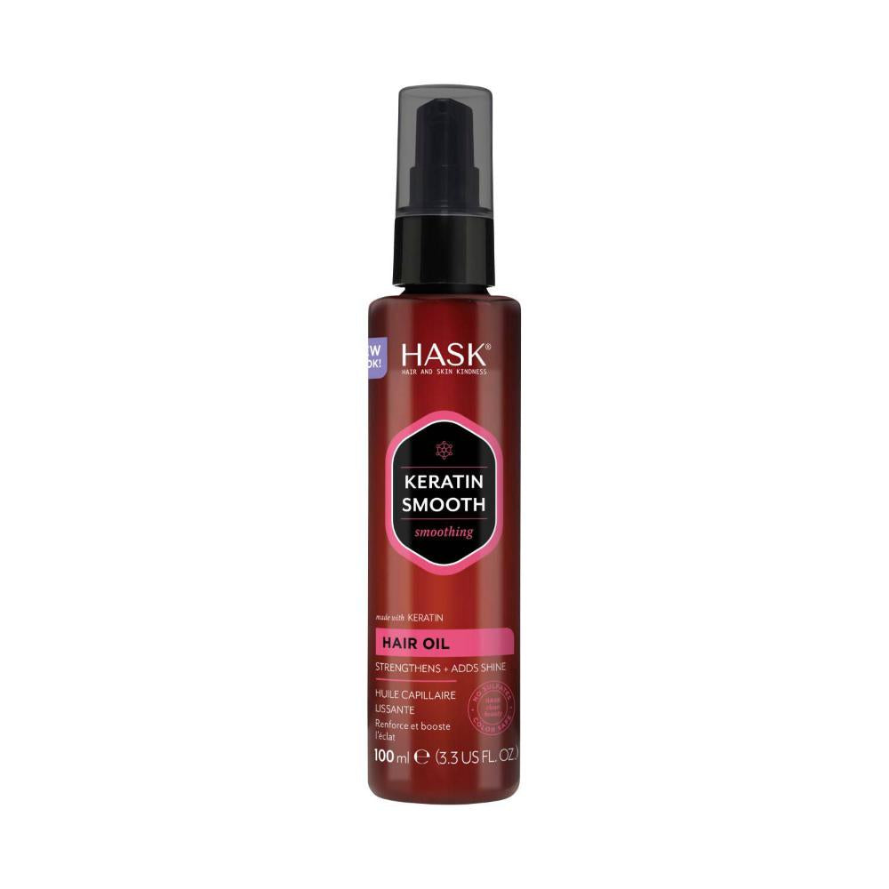 Hask Keratin Oil Smooth Smoothing Hair Oil Pump - 100mL