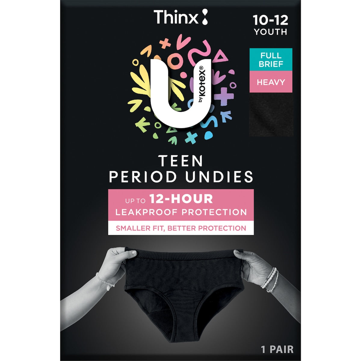 U By Kotex Thinx Period Undies Teen Size Y10-12 Each