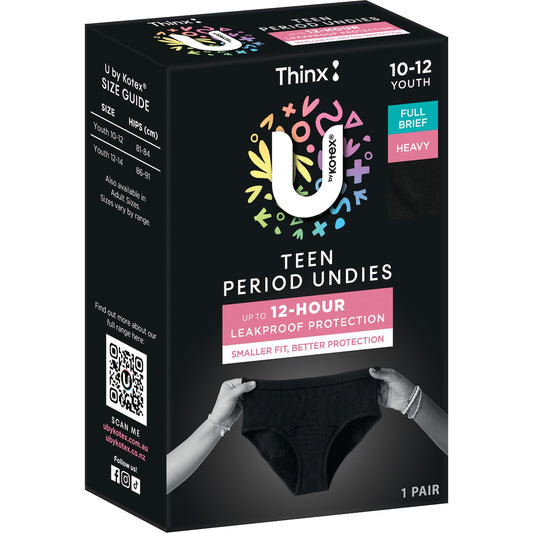 U By Kotex Thinx Period Undies Teen Size Y10-12 Each