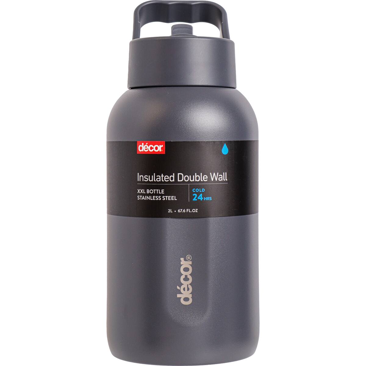 Decor Xxl Insulated Stainless Steel Water Bottle Assorted 2l Each
