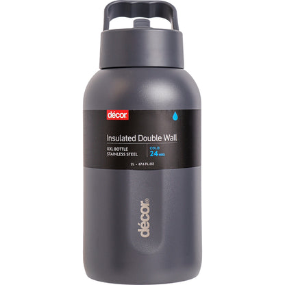 Decor Xxl Insulated Stainless Steel Water Bottle Assorted 2l Each