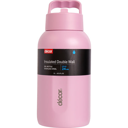 Decor Xxl Insulated Stainless Steel Water Bottle Assorted 2l Each