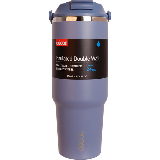 Decor Insulated Double Wall Travel Tumbler Assorted 900ml Each