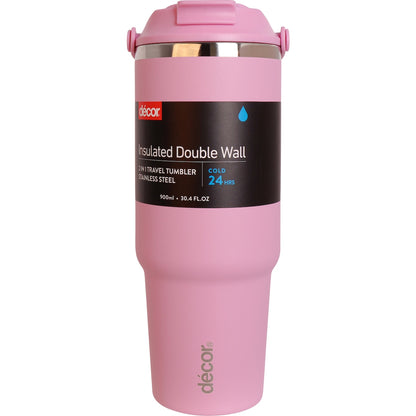Decor Insulated Double Wall Travel Tumbler Assorted 900ml Each