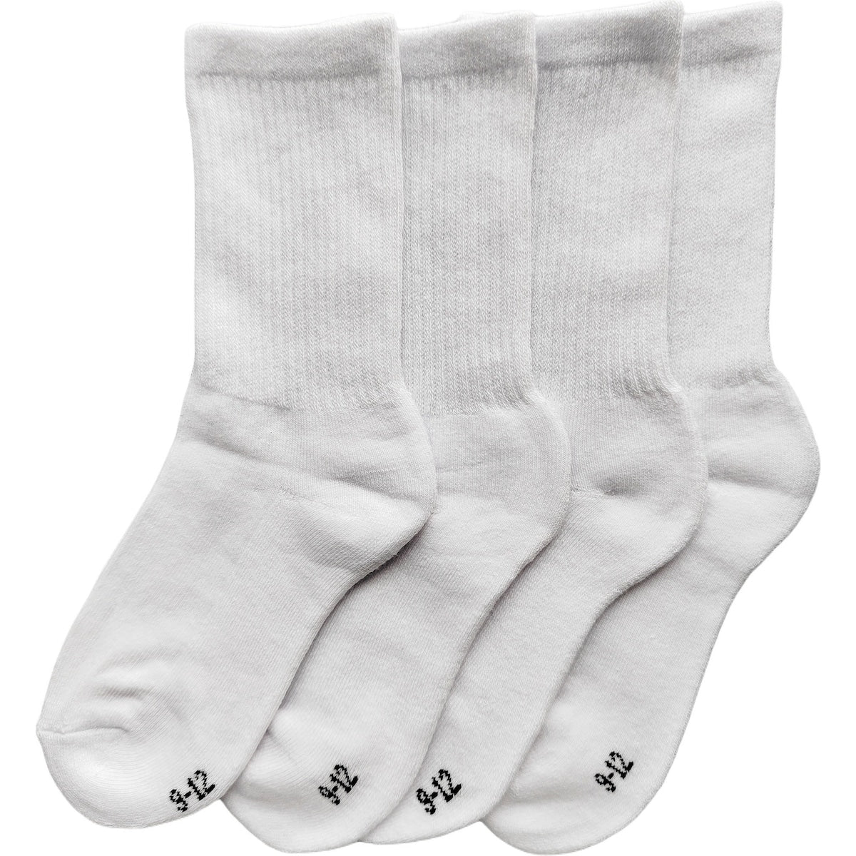 For Kids Full Crew Cushioned Sports Socks Size 9-12 4 Pack