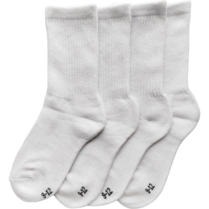 For Kids Full Crew Cushioned Sports Socks Size 9-12 4 Pack