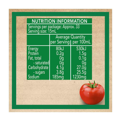 Heinz Organic Ketchup Tomato Sauce - 500mL