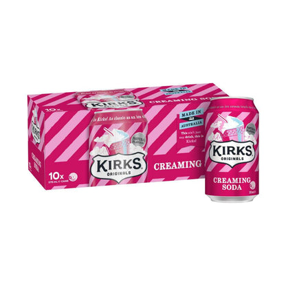 Kirks Creaming Soda Soft Drink Multipack Cans 375ml - 10 Pack