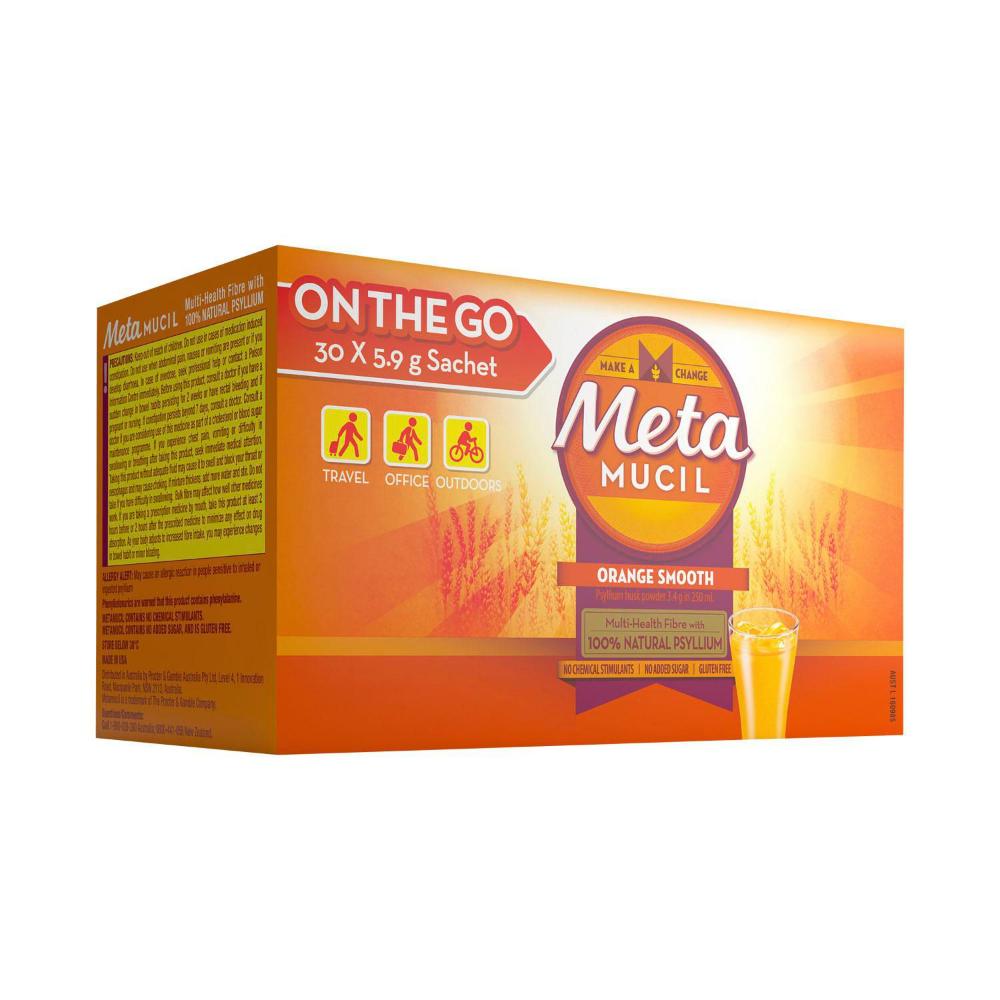 Metamucil Powder Sachets 30 Dose Daily Fibre Smooth Orange - 177g
