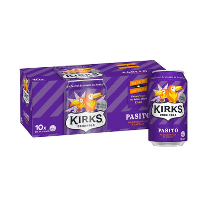Kirks Pasito Passionfruit Soft Drink 10x375ml