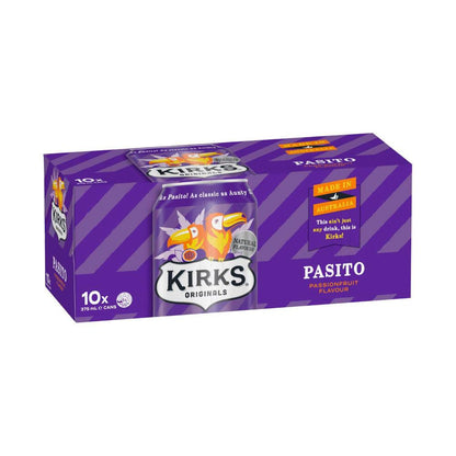 Kirks Pasito Soft Drink Multipack Cans 375ml - 10 Pack