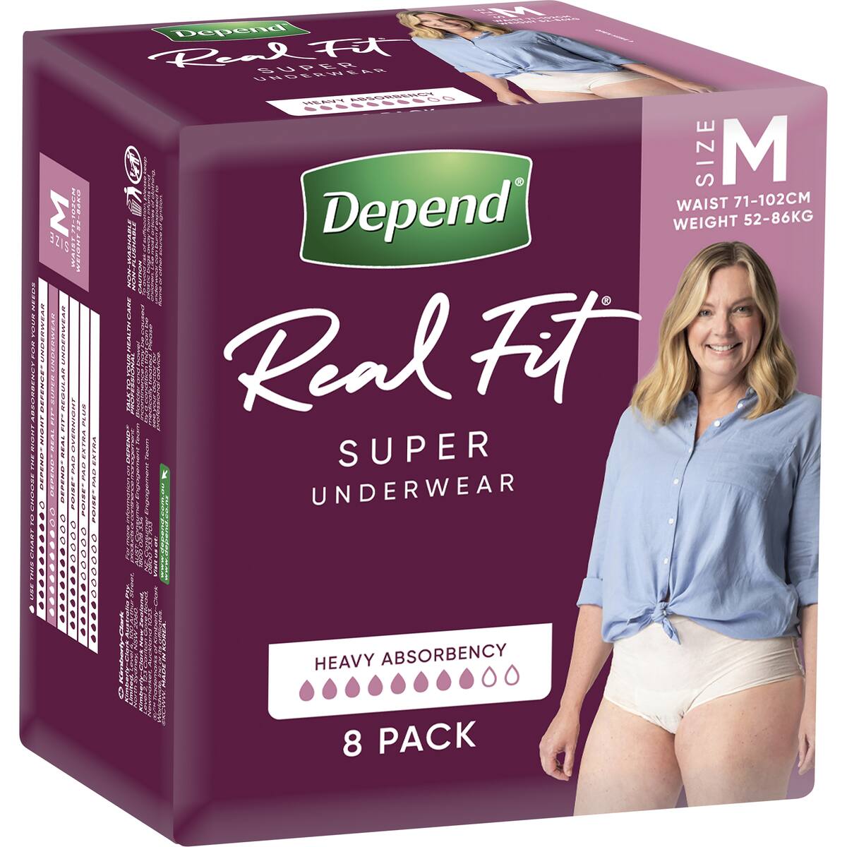 Depend Real Fit Super Incontinence Underwear For Women Medium 8 Pack